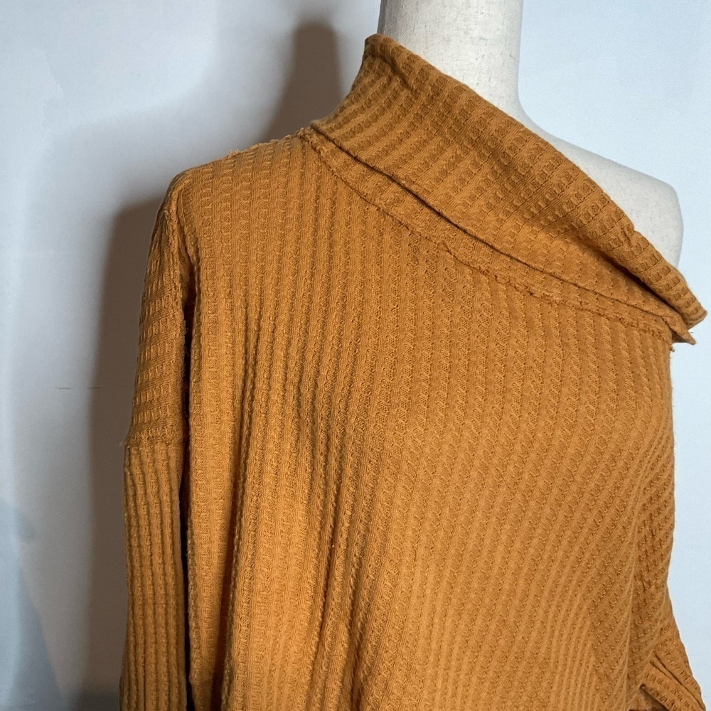 NWT Free People Canyon Moon Caramel Tan Juicy Cowl Neck Thermal Top Size XSmall